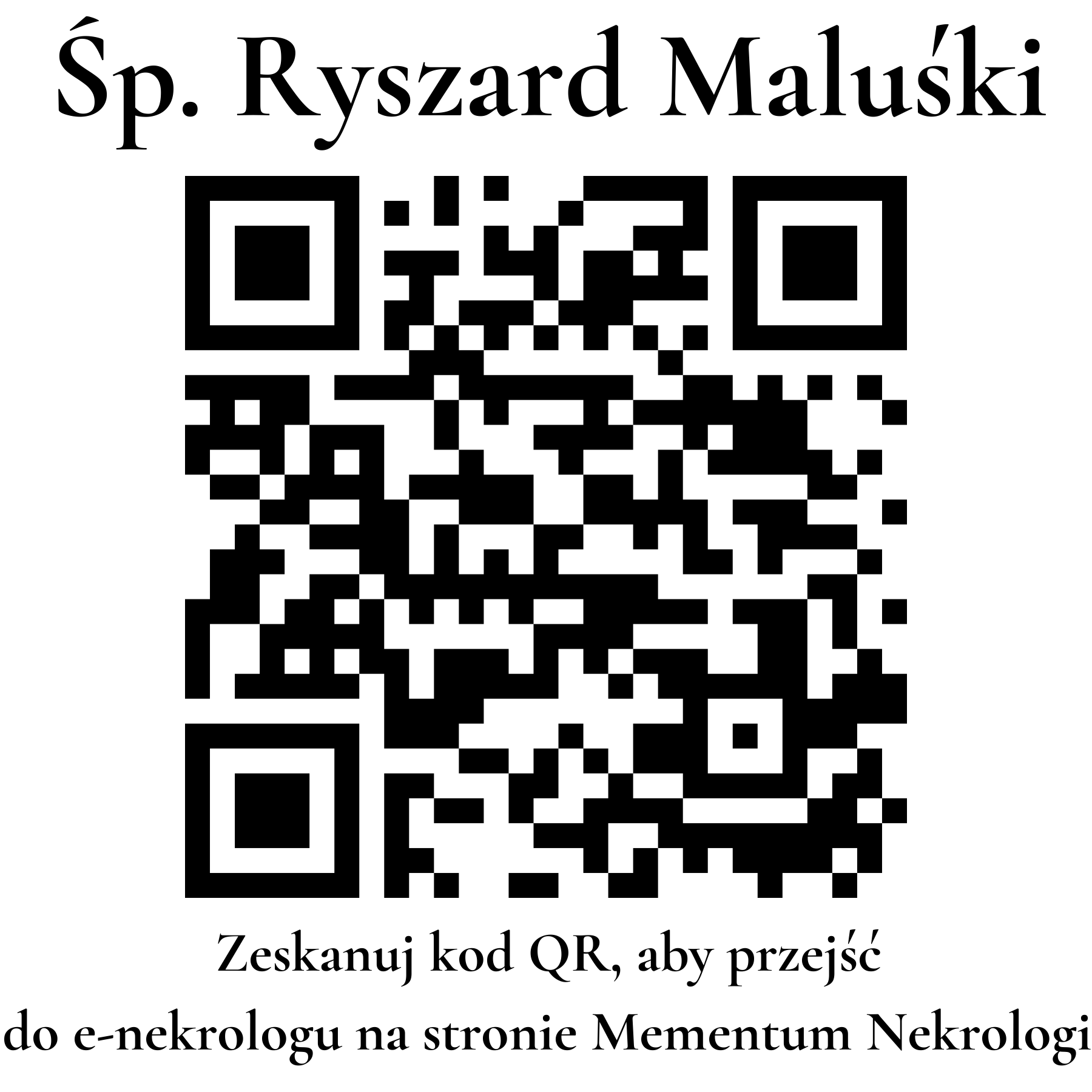 Kod QR do nekrologu Ryszard Maluśki