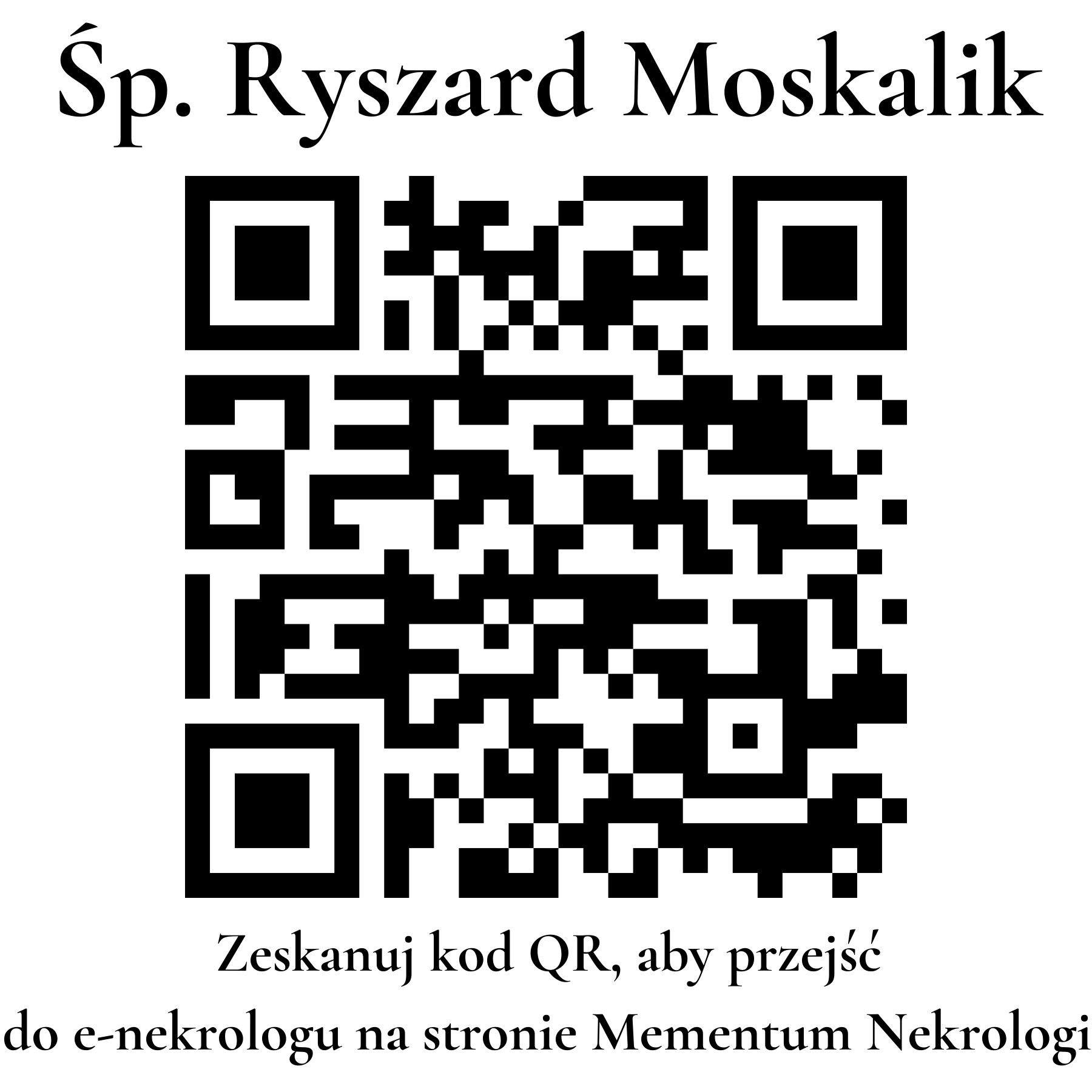 Kod QR do nekrologu Ryszard Moskalik