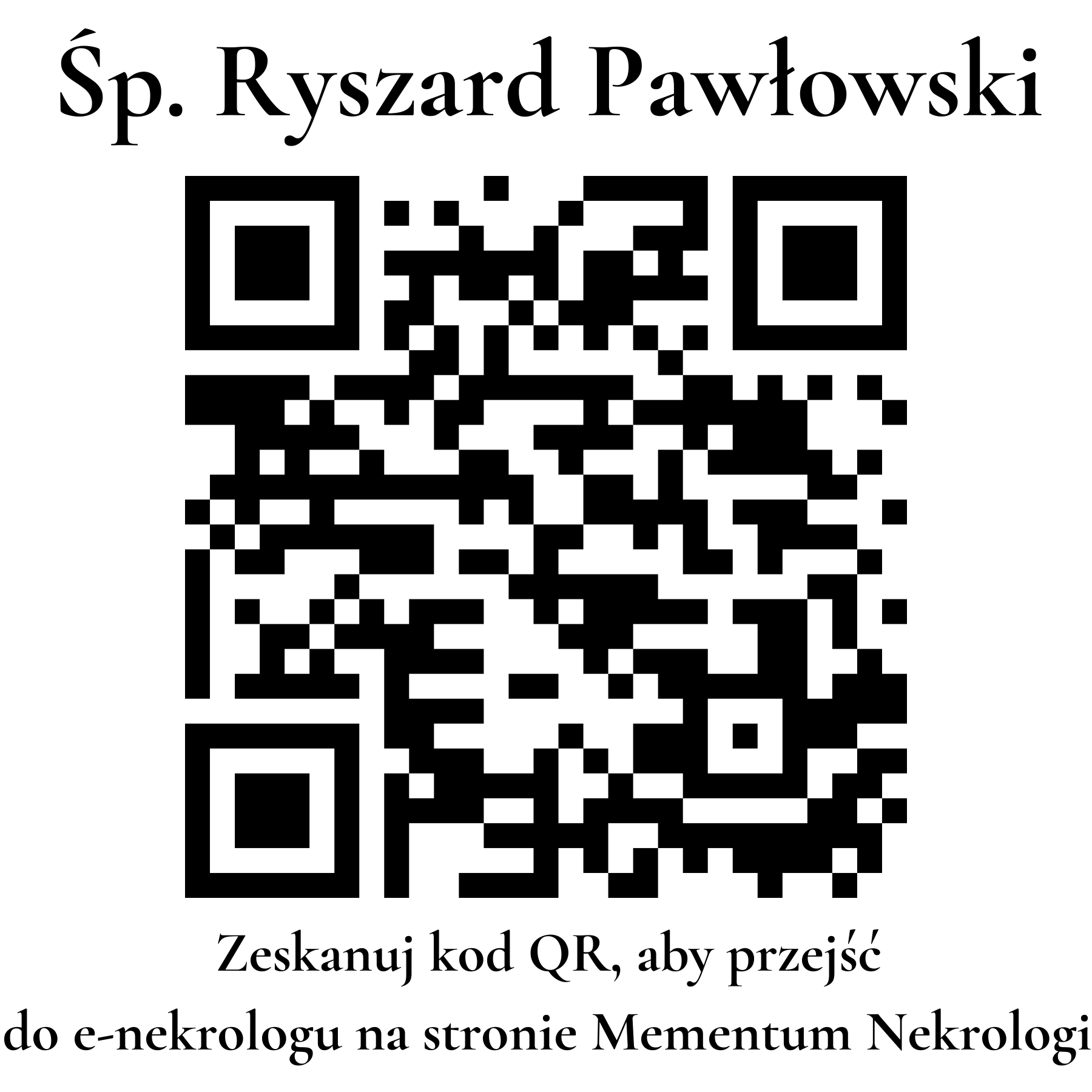 Kod QR do nekrologu Ryszard Pawłowski