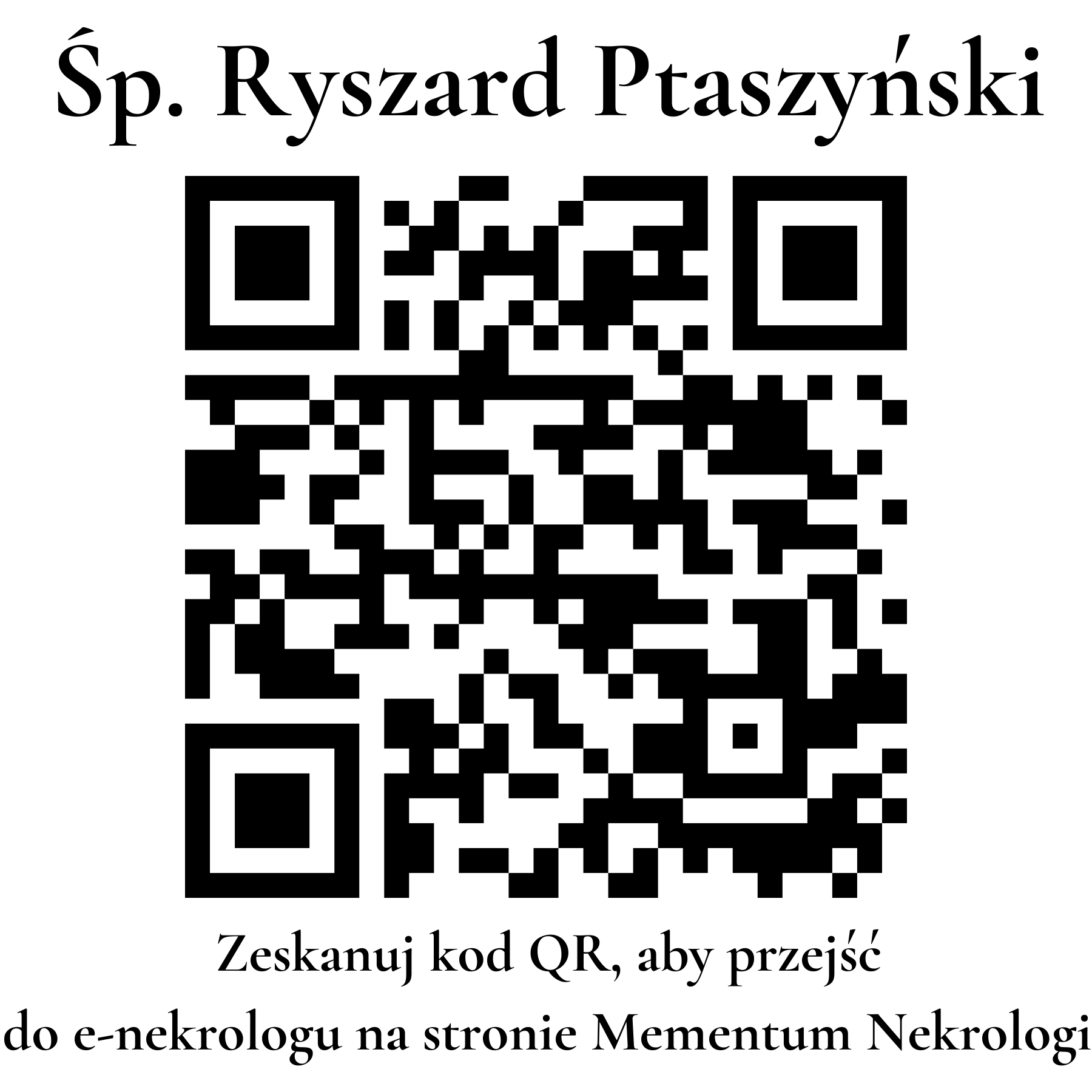 Kod QR do nekrologu Ryszard Ptaszyński