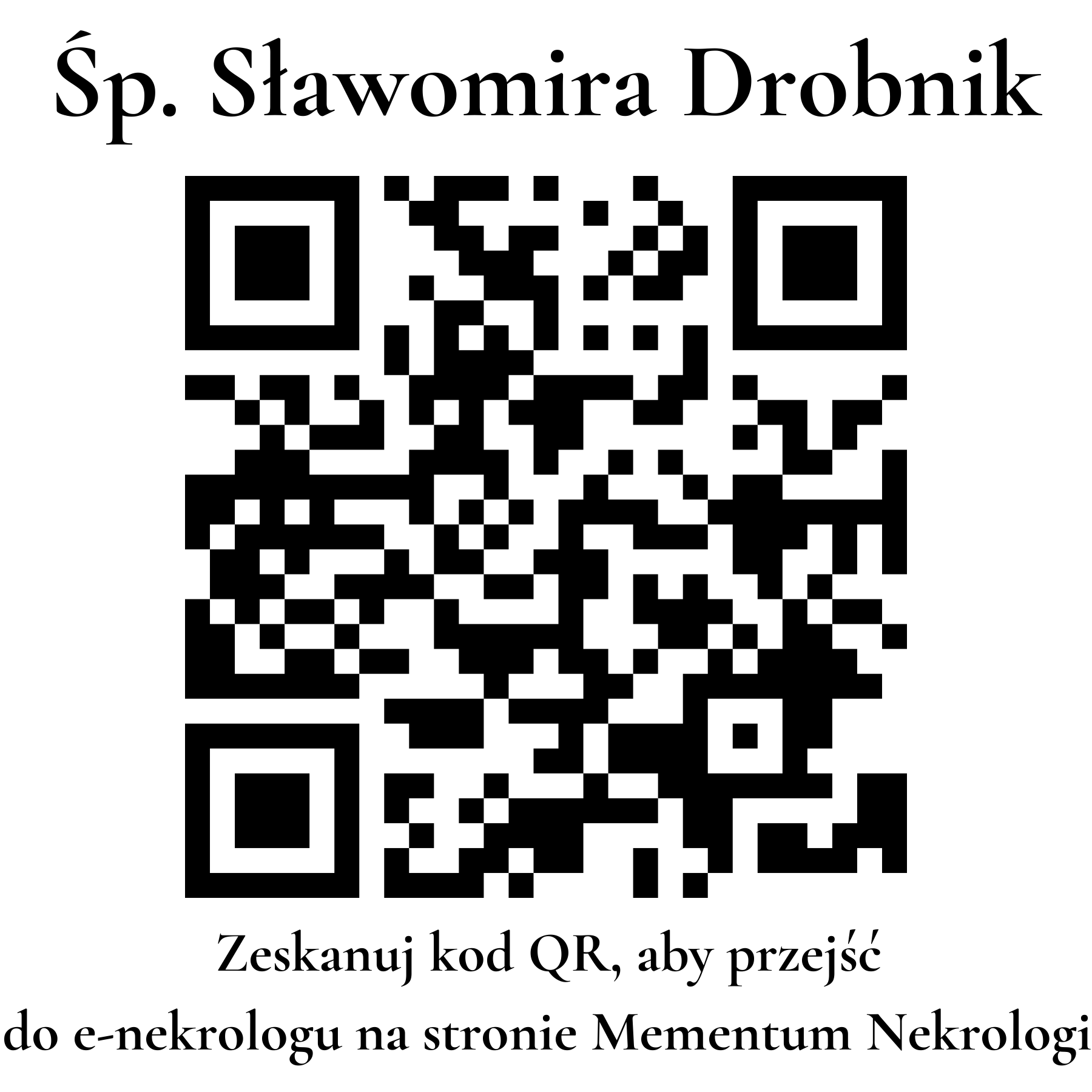 Kod QR do nekrologu Sławomira Drobnik