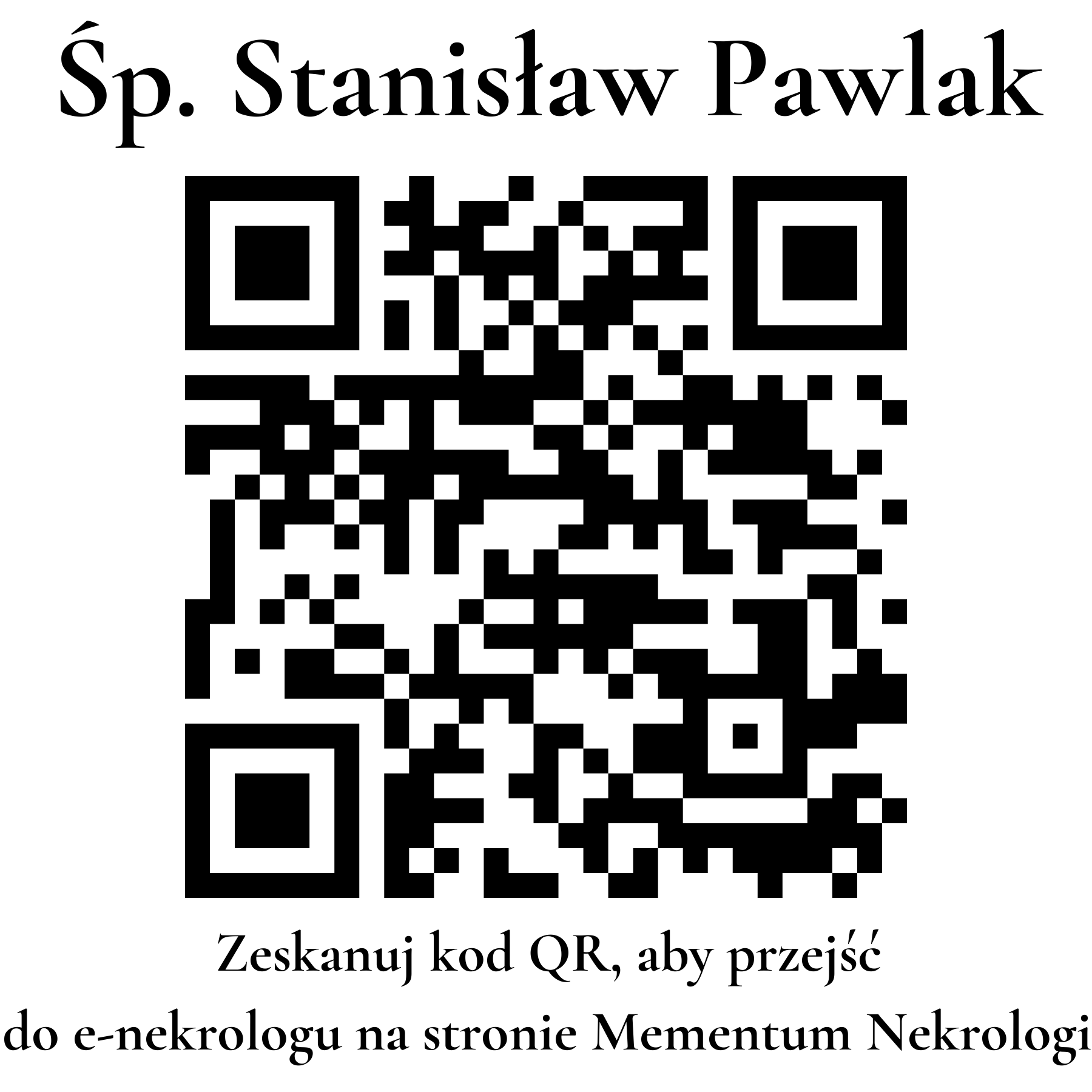 Kod QR do nekrologu Stanisław Pawlak