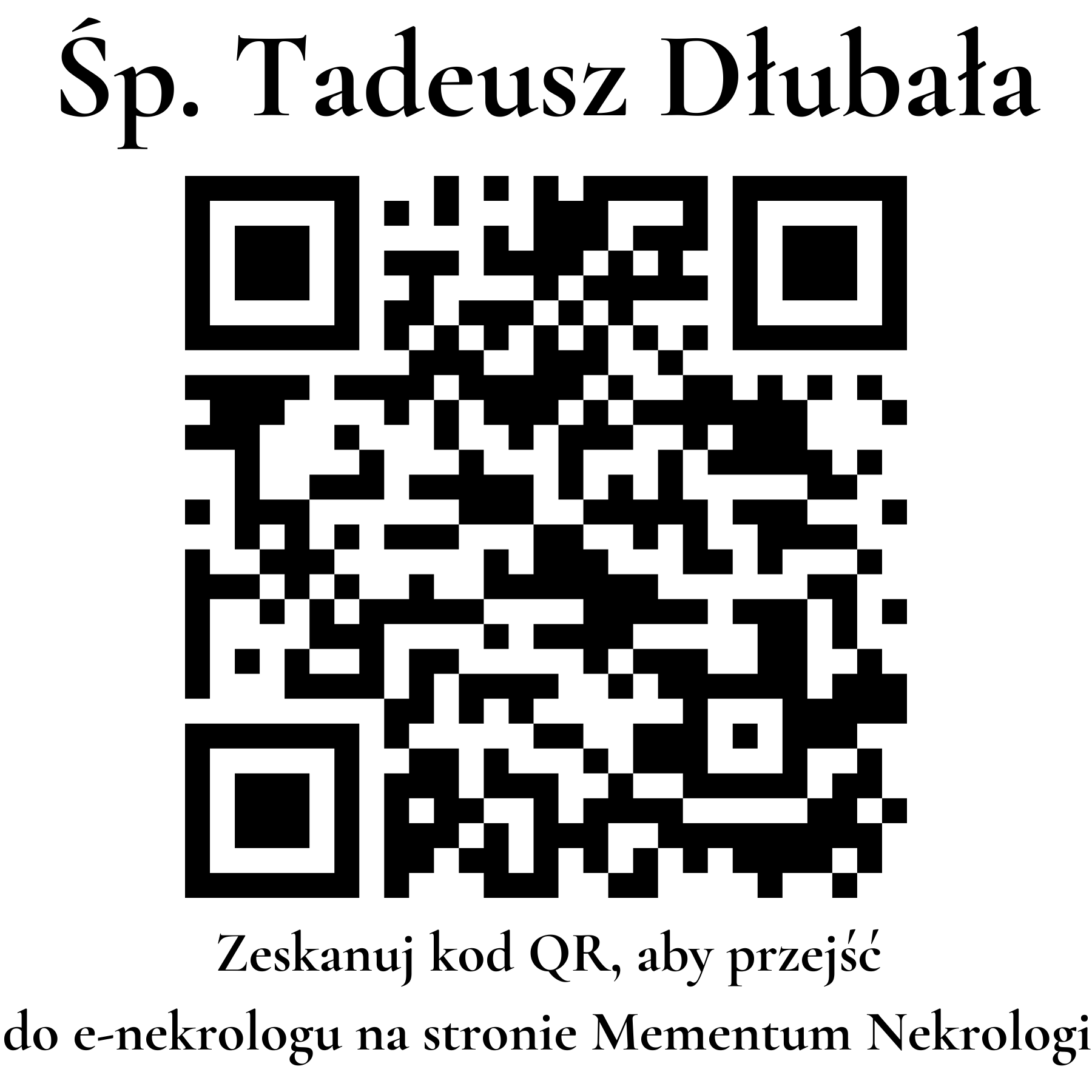 Kod QR do nekrologu Tadeusz Dłubała