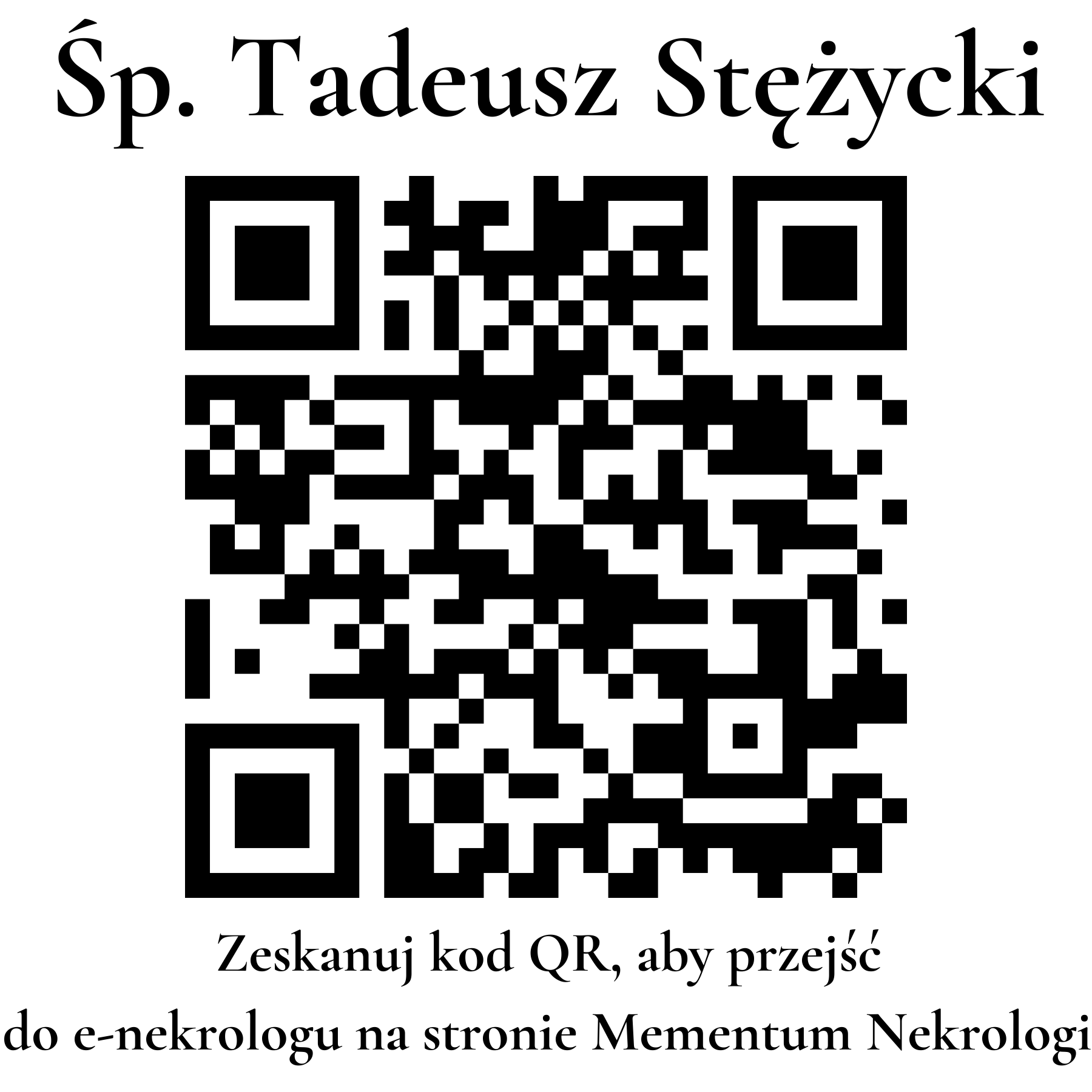 Kod QR do nekrologu Tadeusz Stężycki