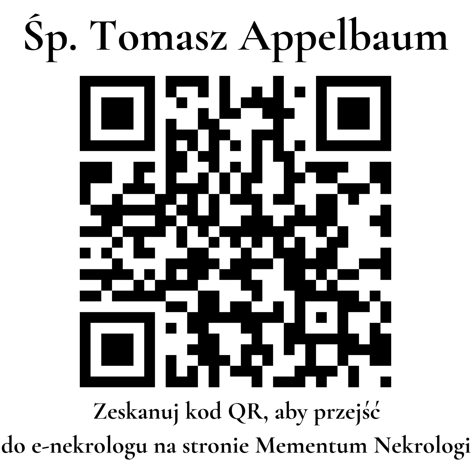 Kod QR do nekrologu Tomasz Appelbaum