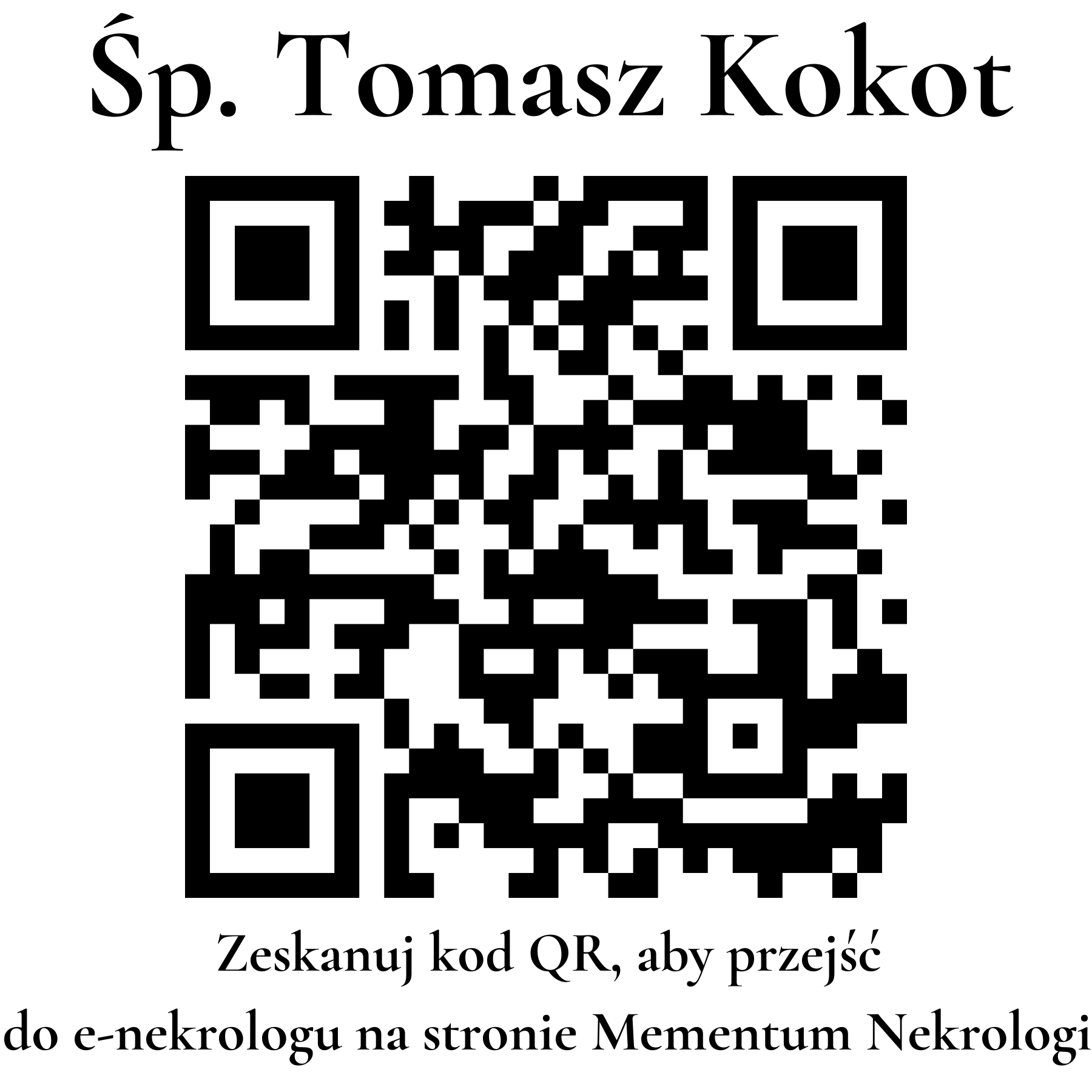 Kod QR do nekrologu Tomasz Kokot