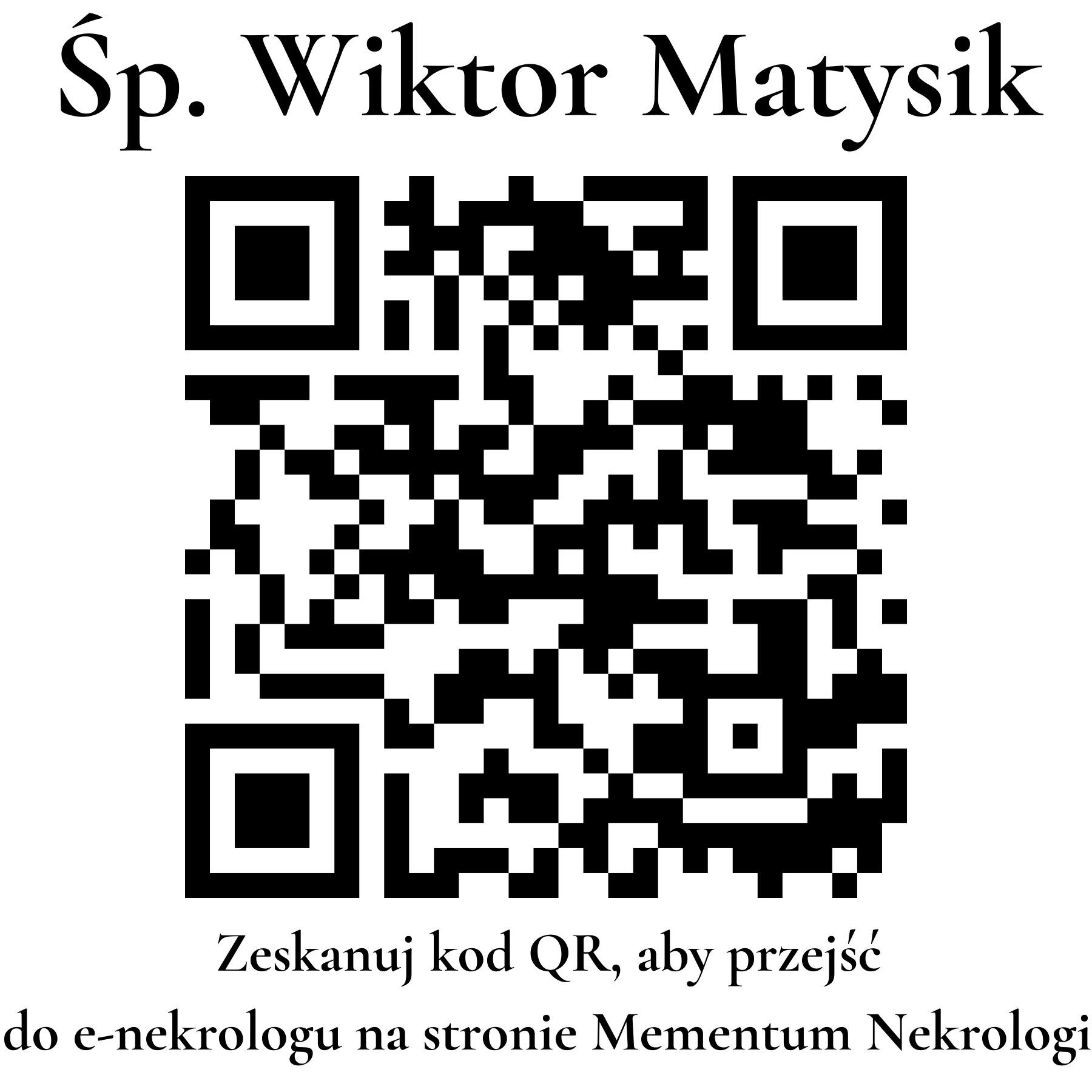 Kod QR do nekrologu Wiktor Matysik