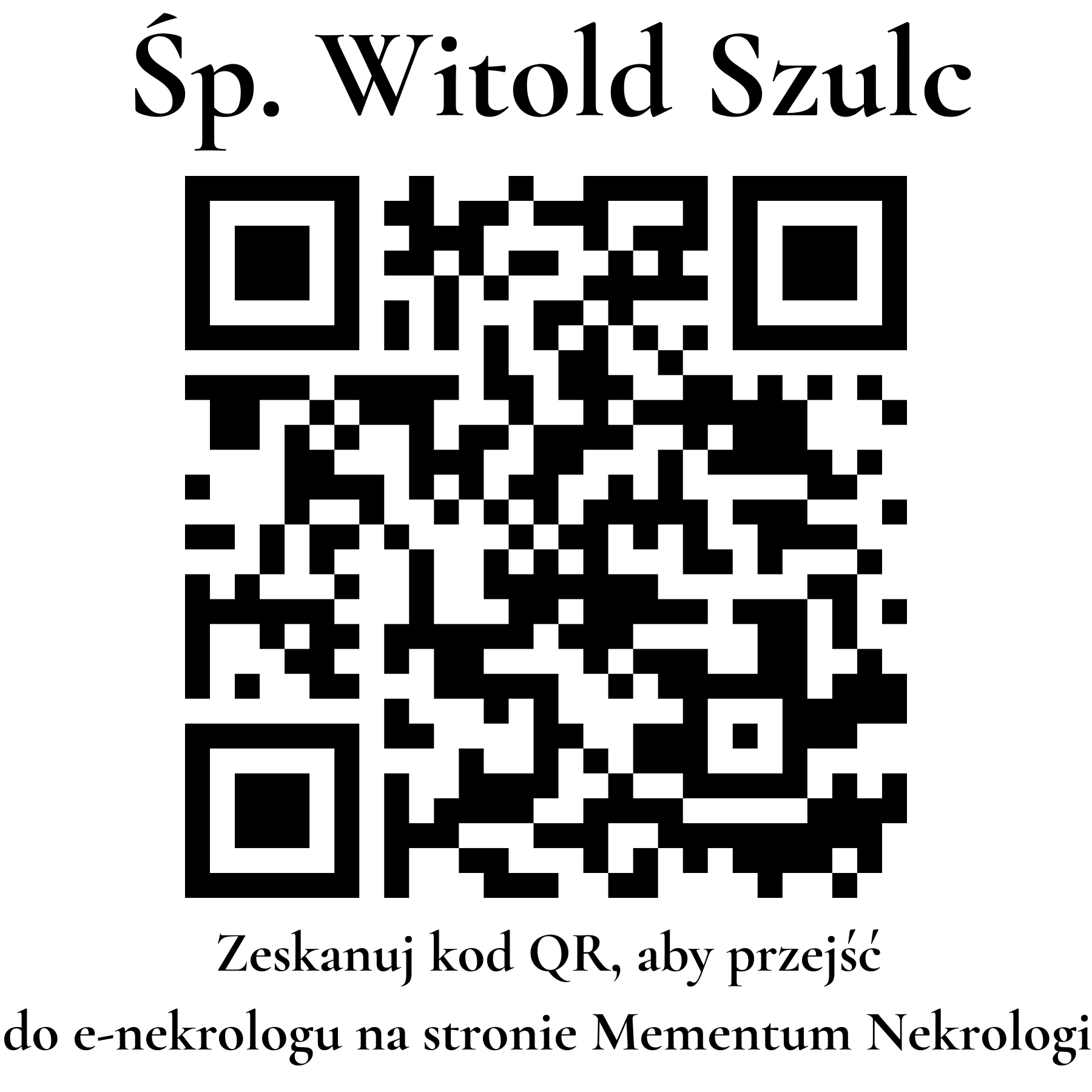 Kod QR do nekrologu Witold Szulc