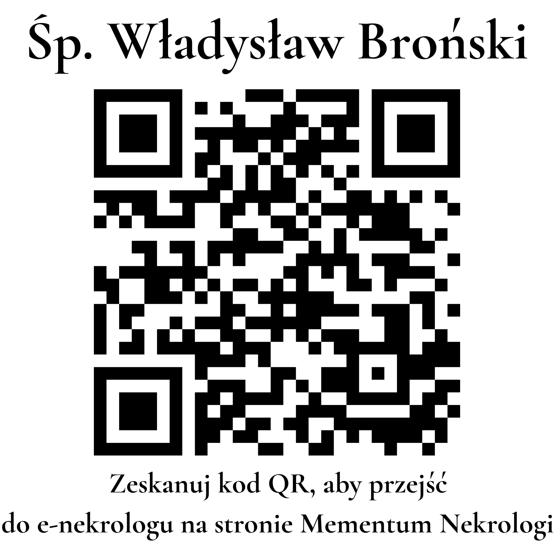 Kod QR do nekrologu Władysław Broński