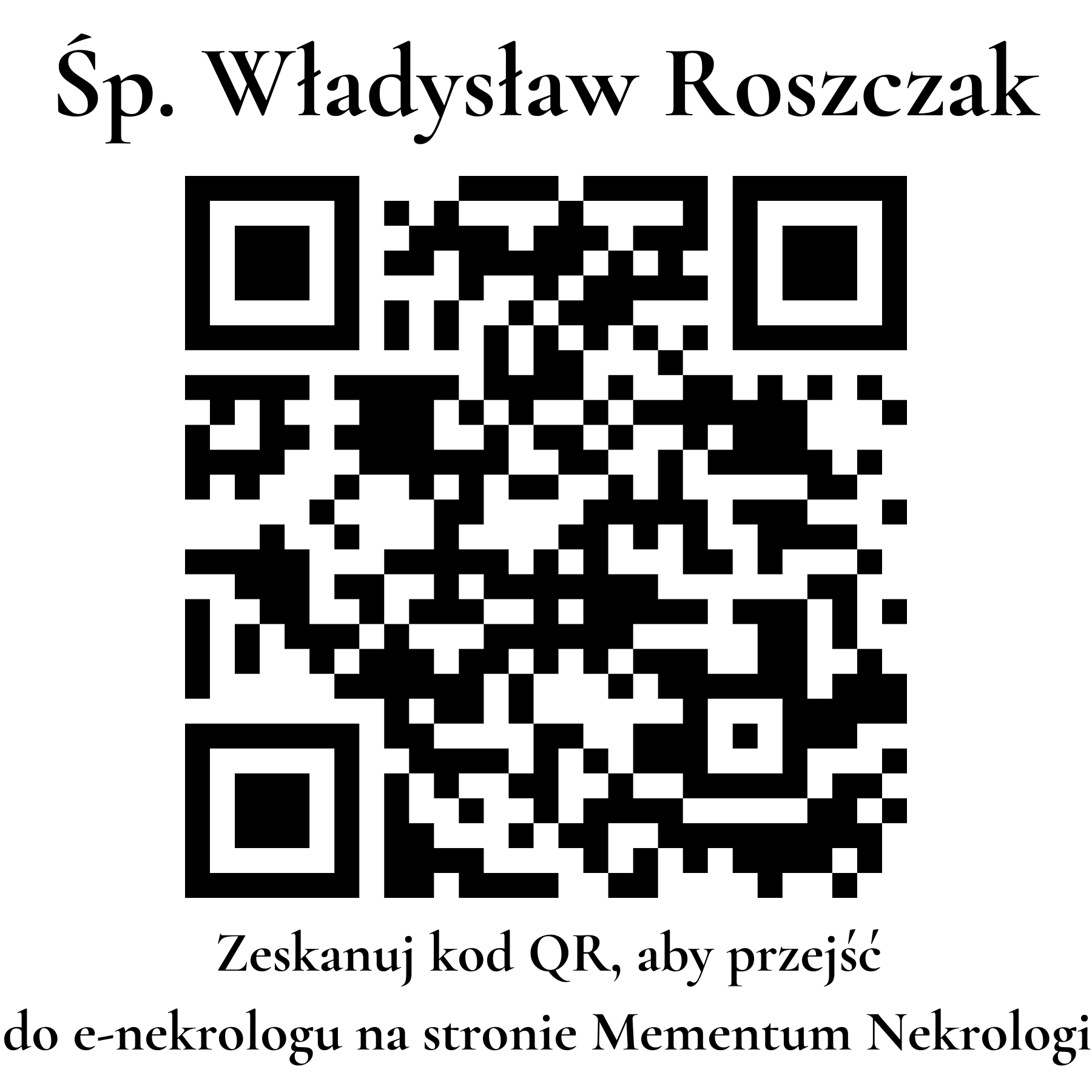 Kod QR do nekrologu Władysław Roszczak