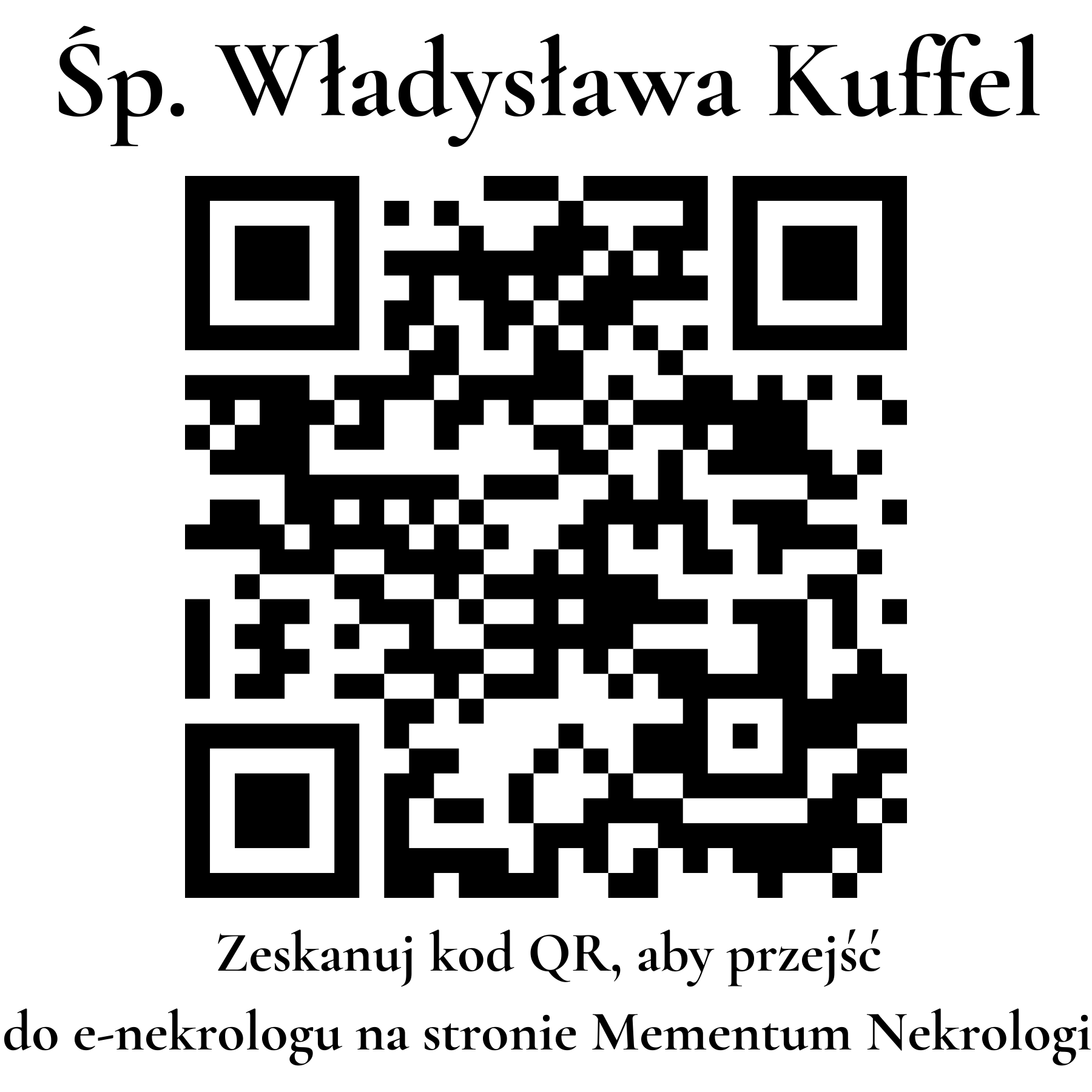 Kod QR do nekrologu Władysława Kuffel