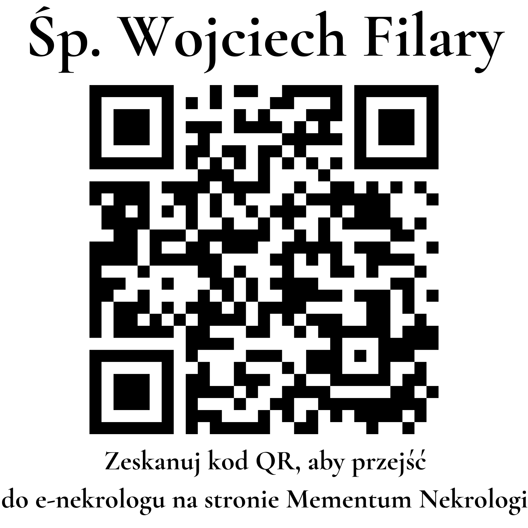 Kod QR do nekrologu Wojciech Filary Kod QR do nekrologu Wojciech Filary