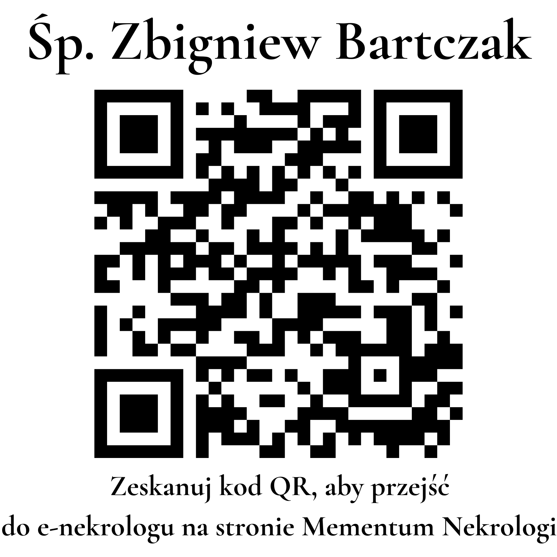 Kod QR do nekrologu Zbigniew Bartczak