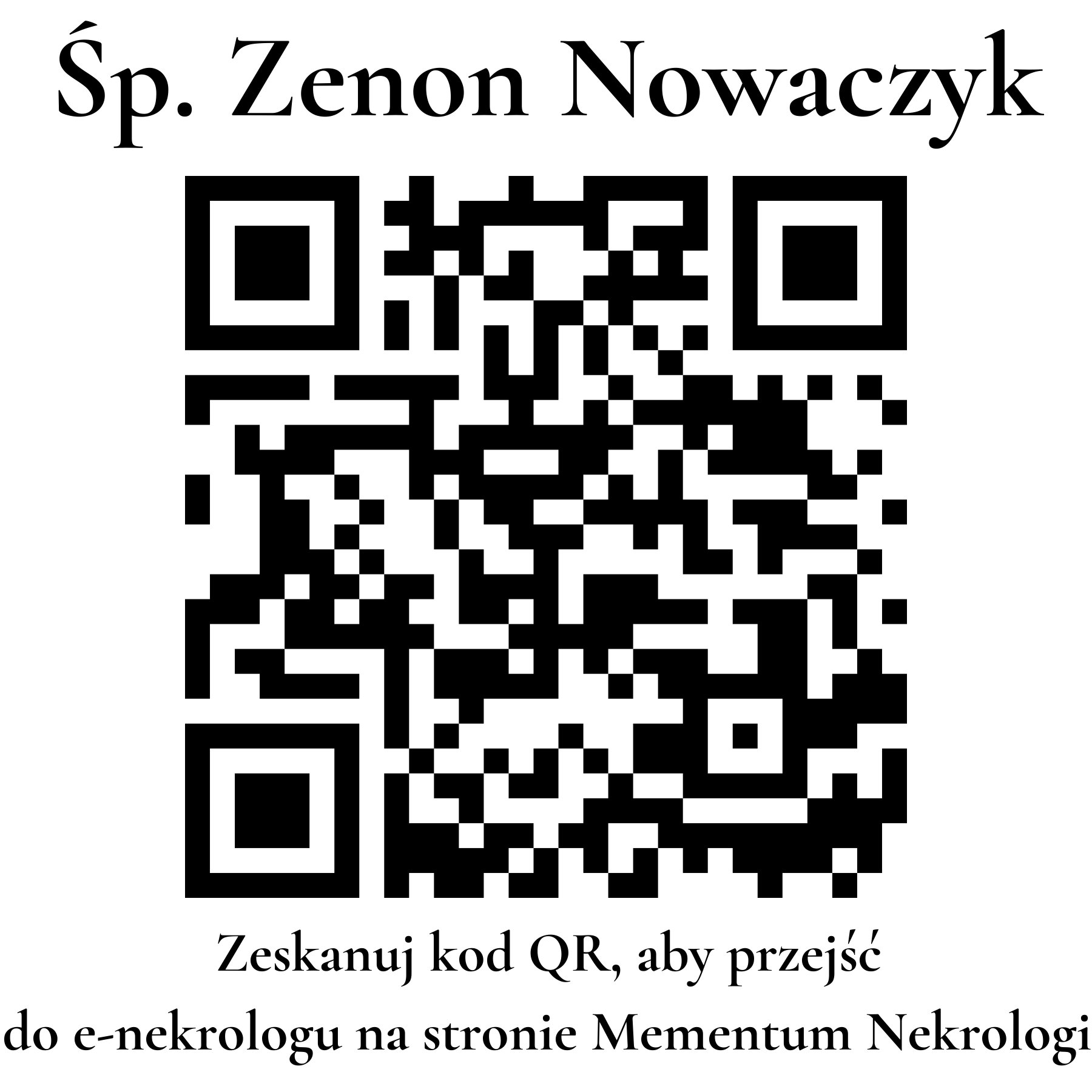 Kod QR do nekrologu Zenon Nowaczyk