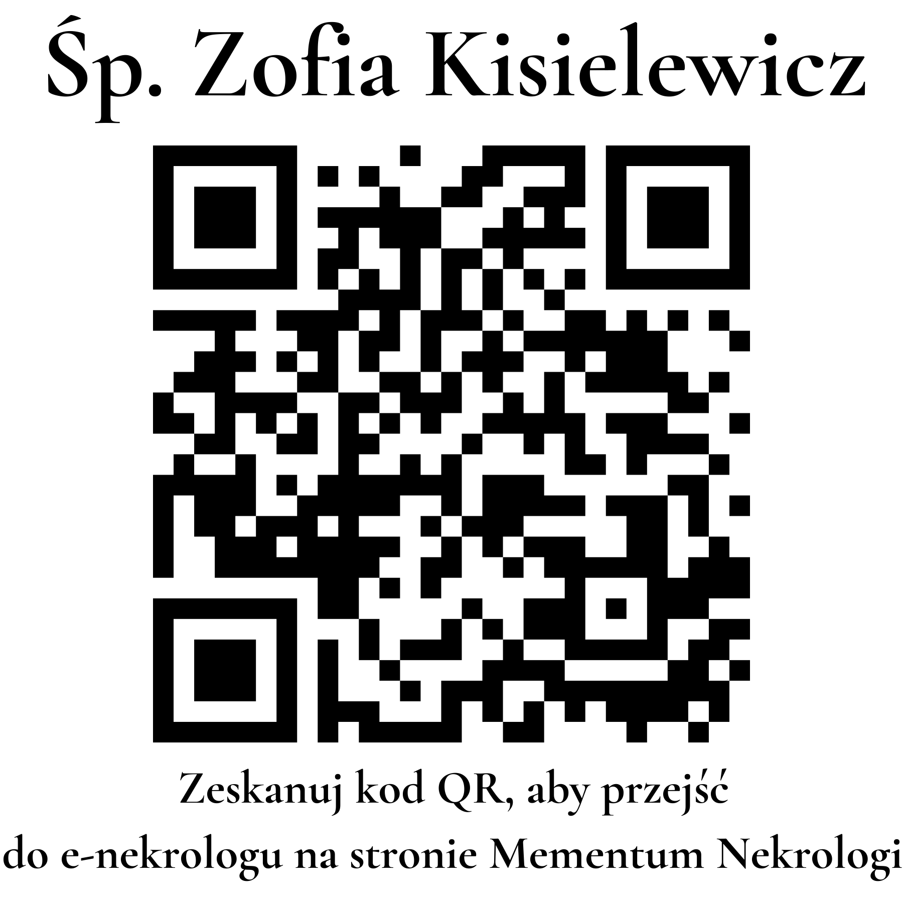 Kod QR do nekrologu Zofia Kisielewicz
