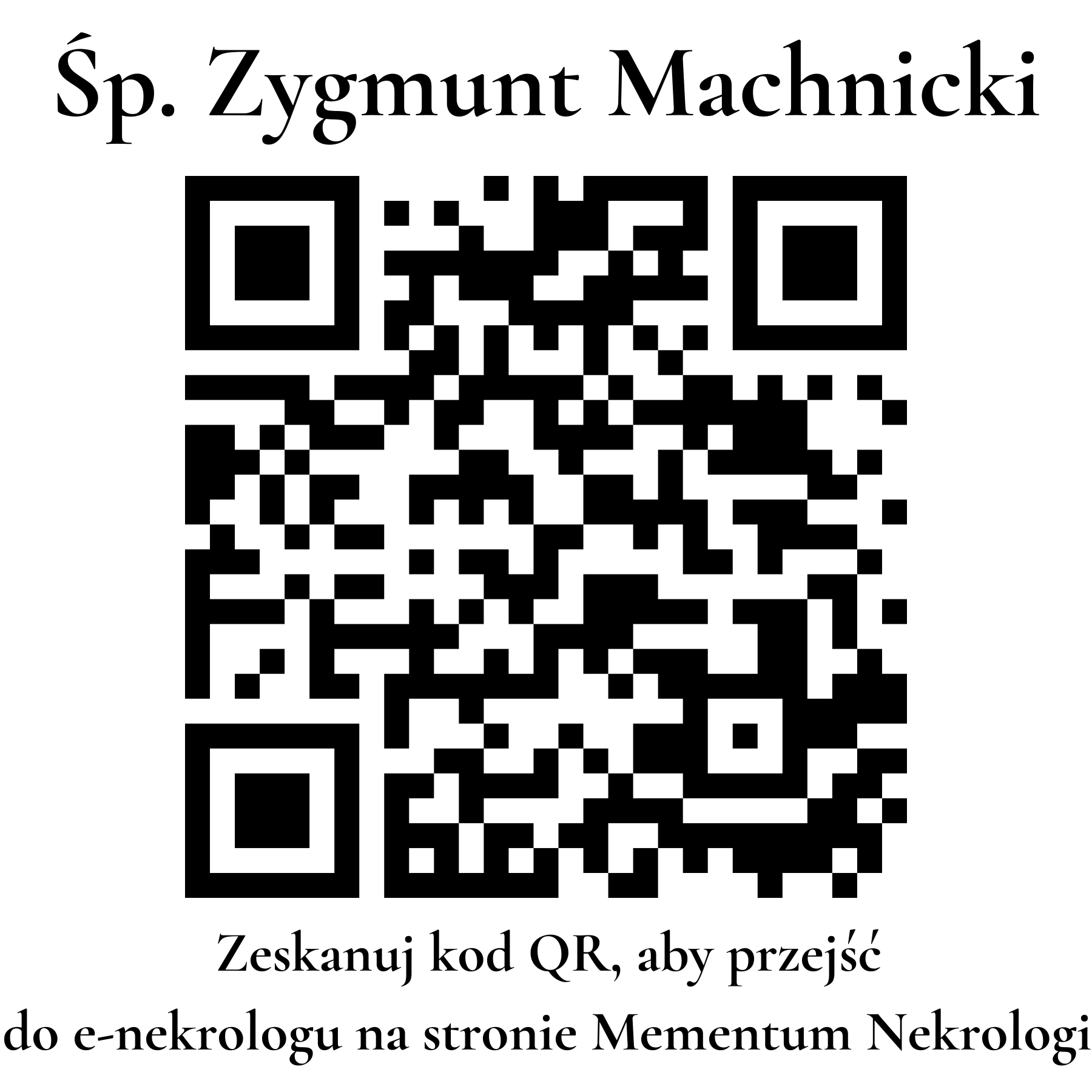 Kod QR do nekrologu Zygmunt Machnicki