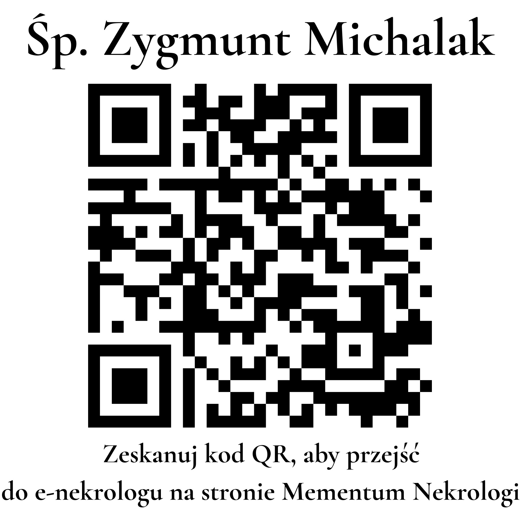 Kod QR do nekrologu Zygmunt Michalak